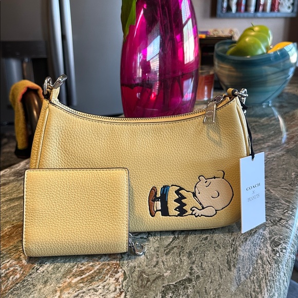 NWT Coach Teri PEANUTS Charlie Brown Bag & Wallet Set - Picture 2 of 6